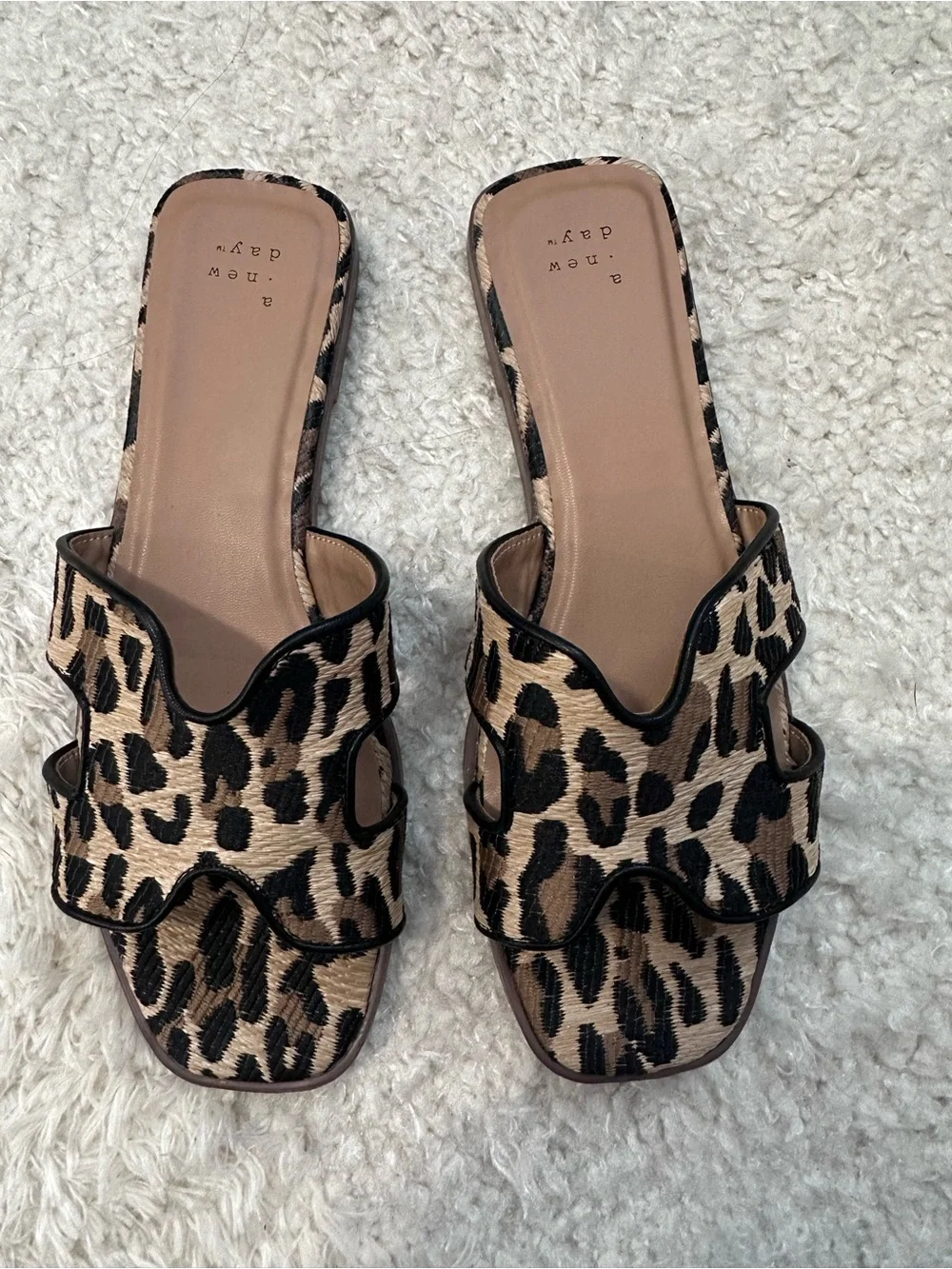 A New Day Leopard-Print Open-Side Slide Sandal